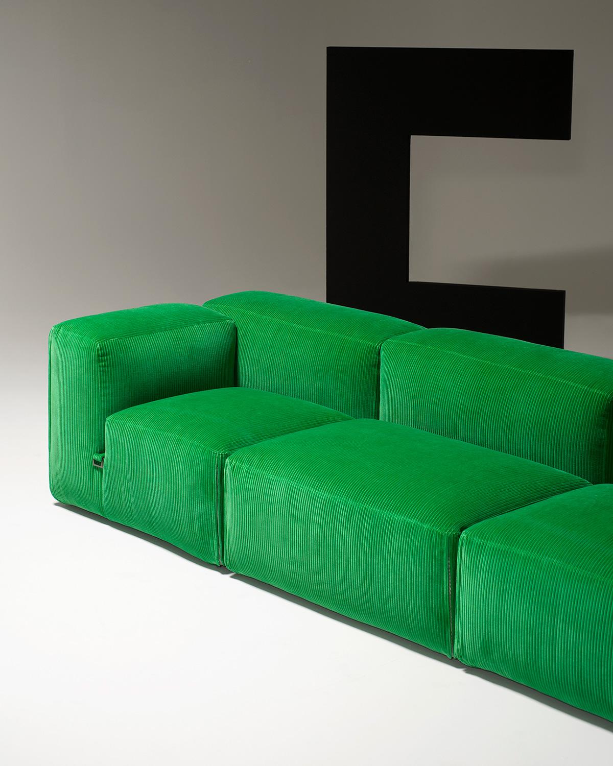 Canapé modulaire personnalisable Tacchini Le Mura conçu par  Mario Bellini en vente 11
