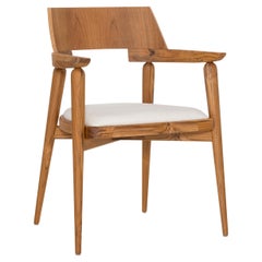 Sedia da pranzo personalizzabile in Wood Wood con rivestimento bianco - Collection'S