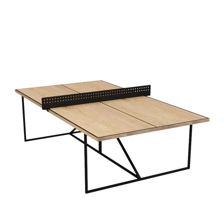 Customizable "The Break" Modern Solid Wood and Metal Ping Pong Table