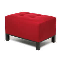 Wooster Ottoman custom ottoman tufted wood base red pull tufted tight seat wood