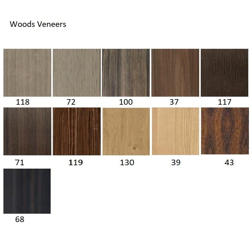 Wood Customizable Two-Tone Sideboard: High Gloss Greige Lacquer & Rich Eucalyptus For Sale