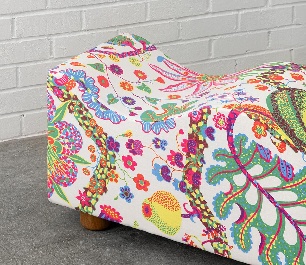Customizable Upholstered Wave Bench in Lavender Velour by Objects for Objects For Sale 10