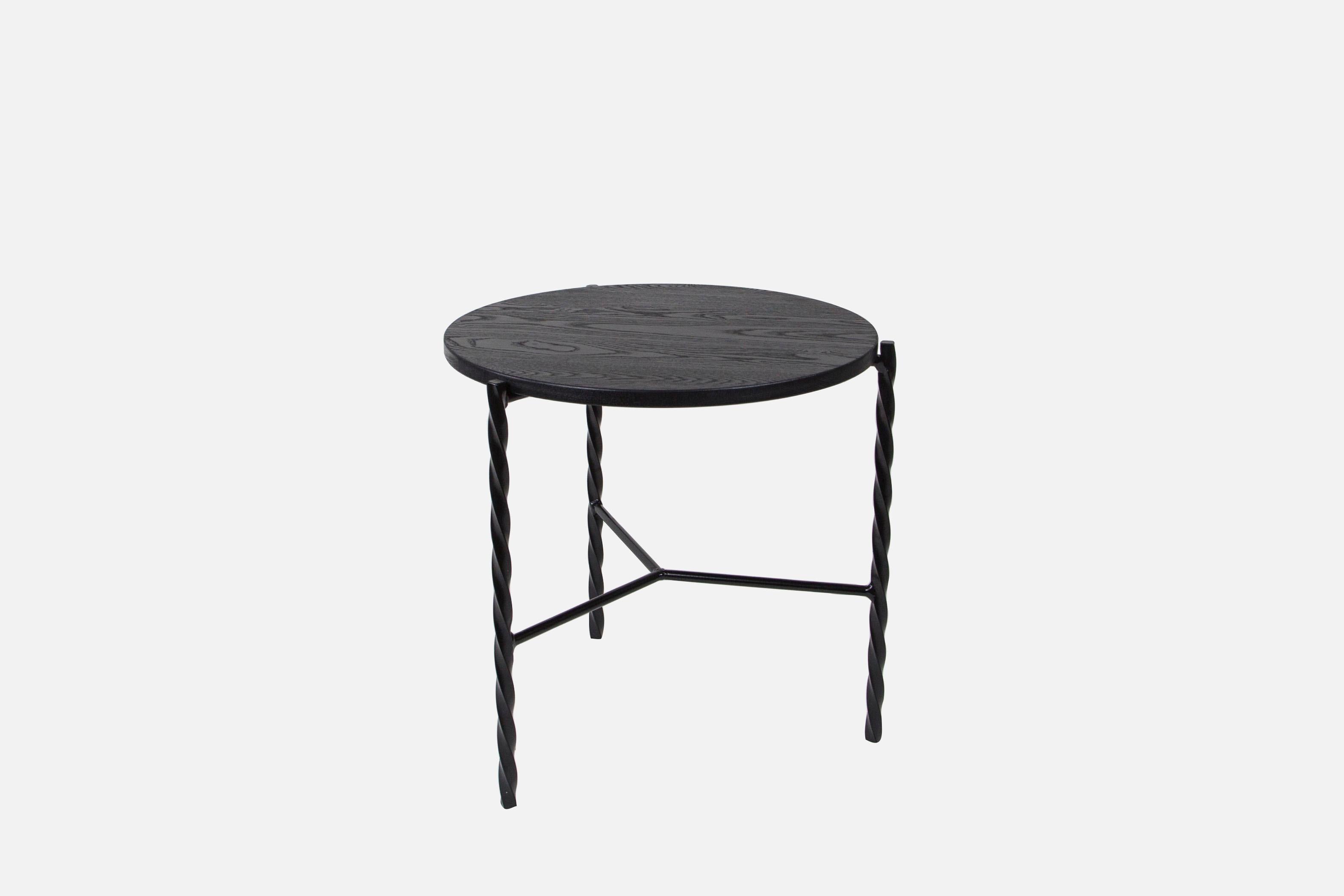Powder-Coated Von Iron Coffee Table from Souda, Carrara Marble Top, Made to Order For Sale