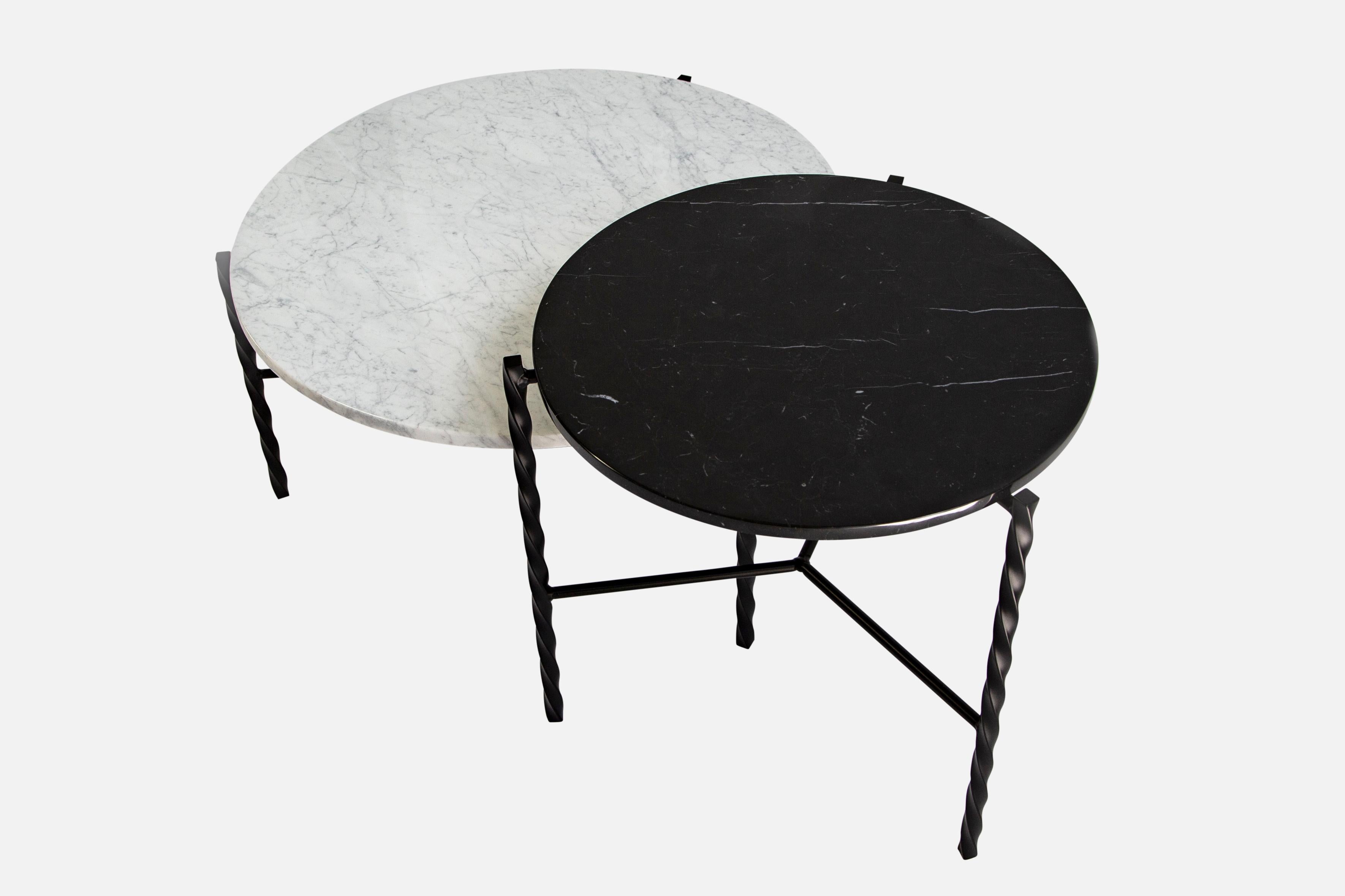 American Von Iron Coffee Table from Souda, Natural Ash Top, Made to Order For Sale