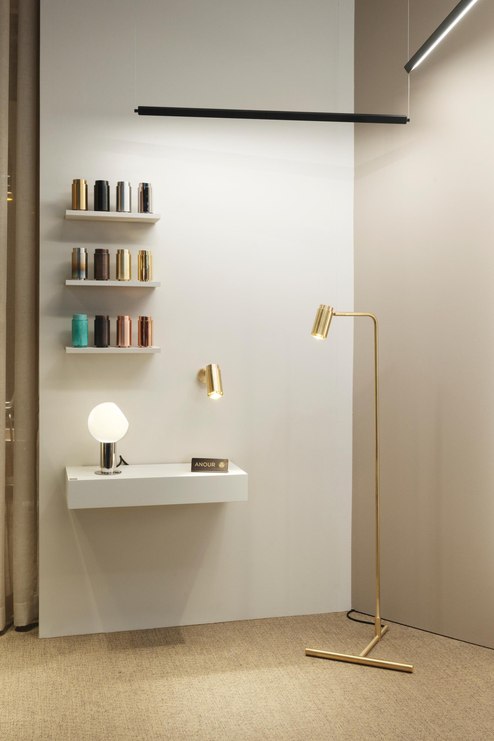 Anpassbare Wandleuchte 'Donya Pivot Reflector' von Anour Messing brüniert, Rückwand im Angebot 2