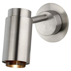 Customizable Wall Lamp 'Donya Pivot Reflector' by Anour Brushed Steel, Backplate