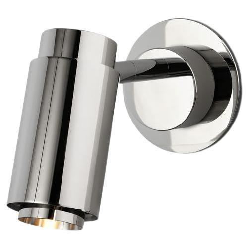 Anpassbare Wandleuchte 'Donya Pivot Reflector', Stahl poliert, Rückwand
