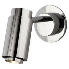 Customizable Wall Lamp 'Donya Pivot Reflector', Polished Steel, Backplate