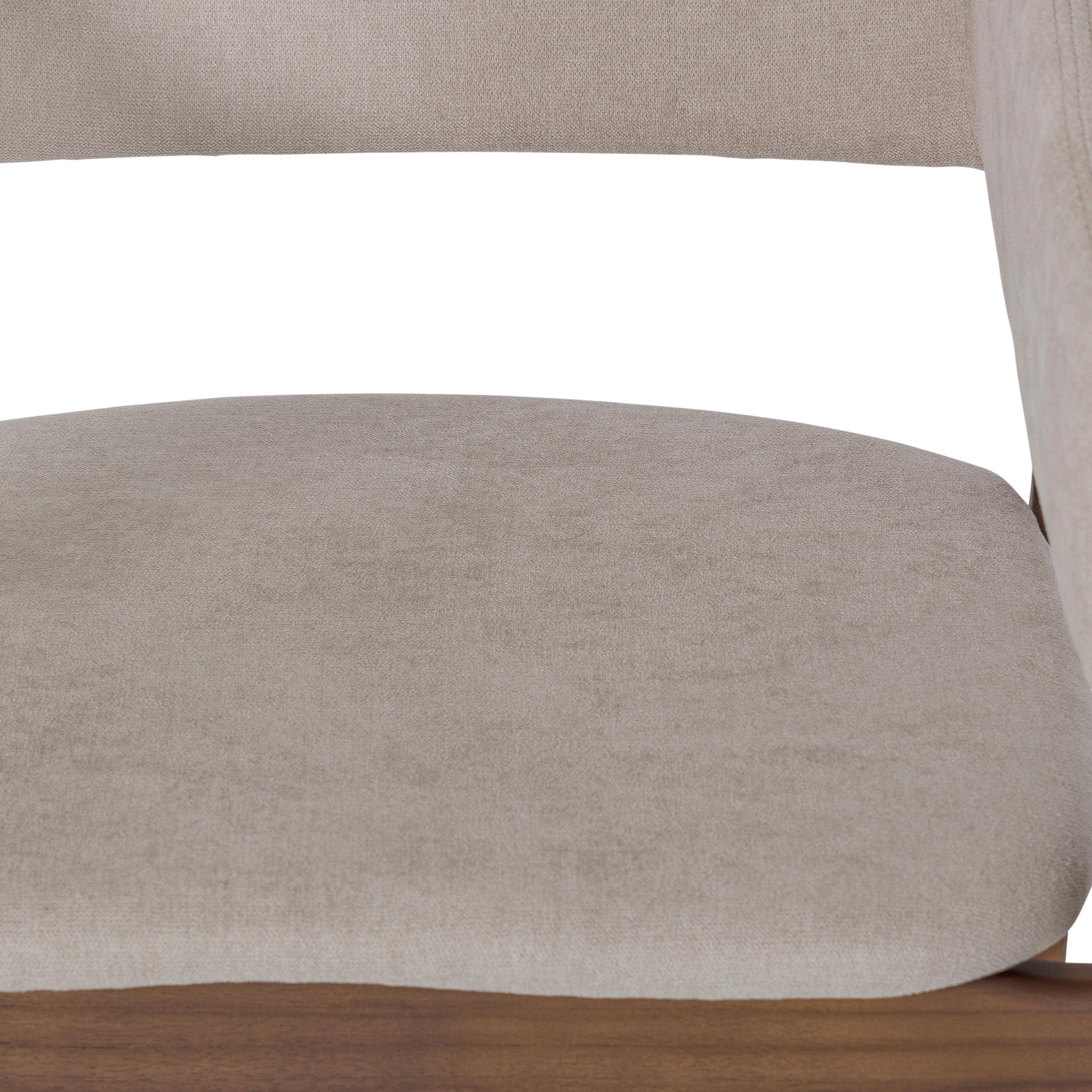 Sedia da pranzo personalizzabile con finitura in noce e tessuto beige, Collection'S in vendita 3