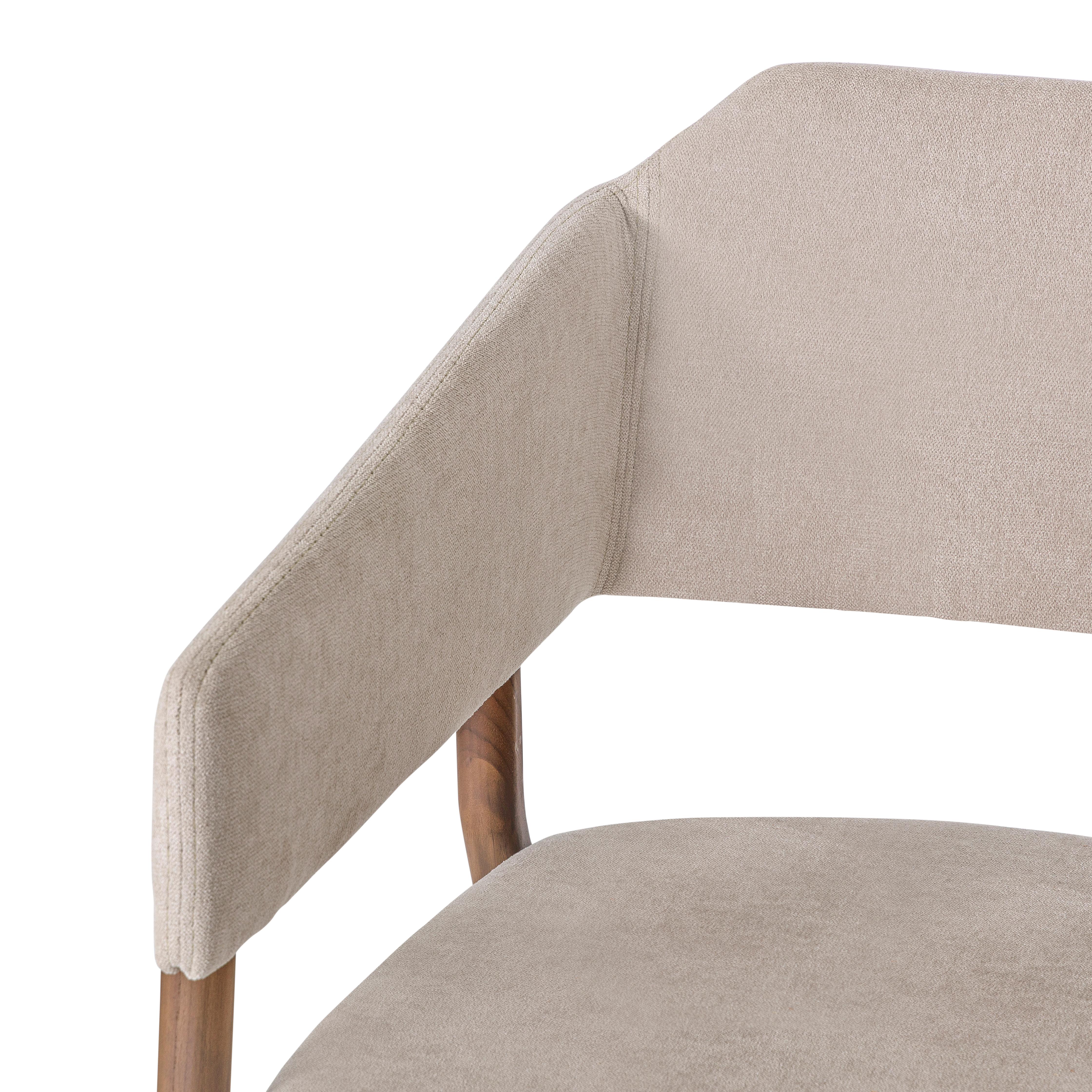 Sedia da pranzo personalizzabile con finitura in noce e tessuto beige, Collection'S in vendita 4