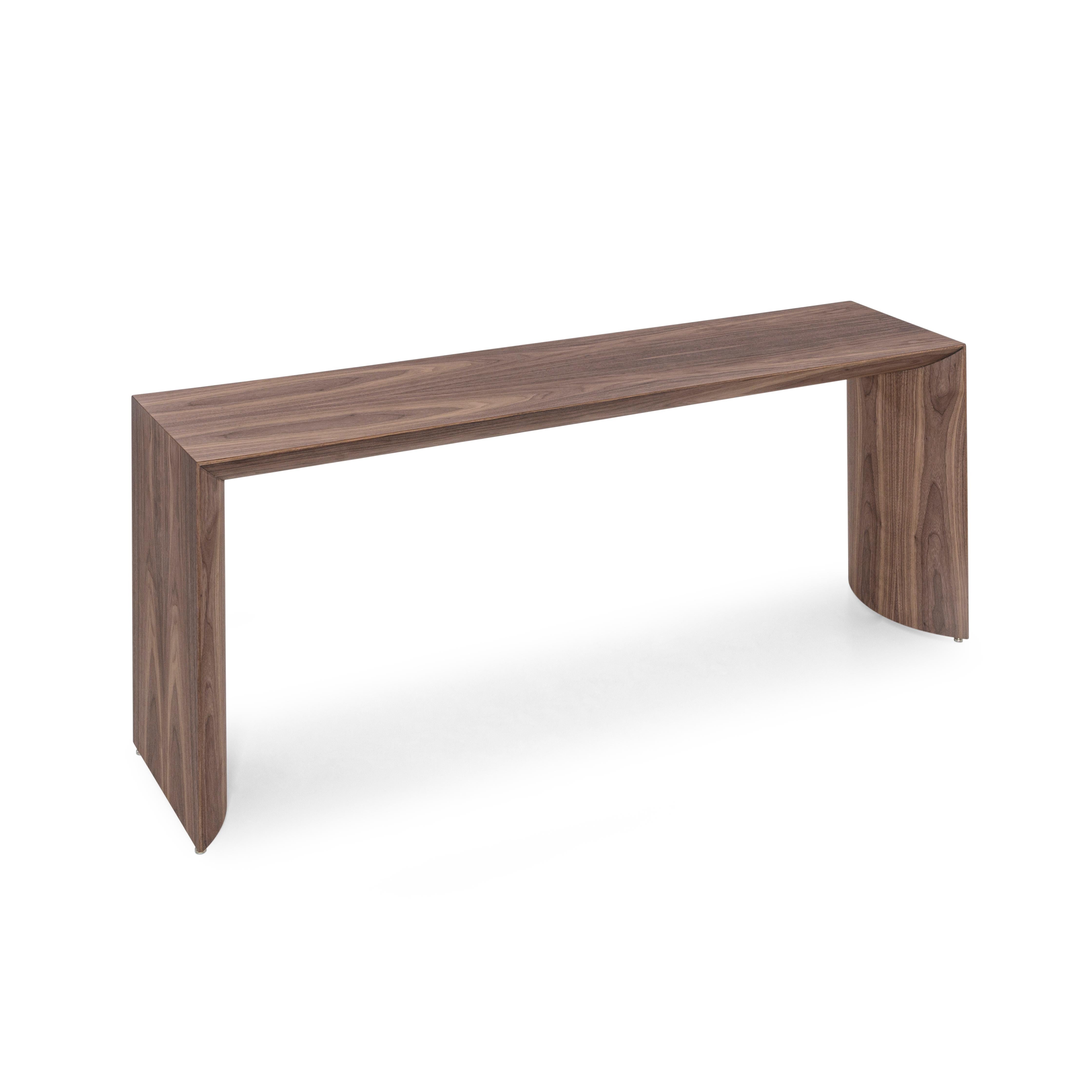 Customizable Walnut Veneer Console Table with Minimalist Design – Gugge Line For Sale 3