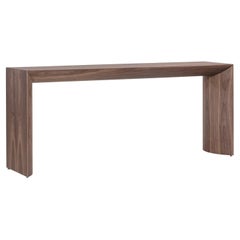 Customizable Walnut Veneer Console Table with Minimalist Design – Gugge Line