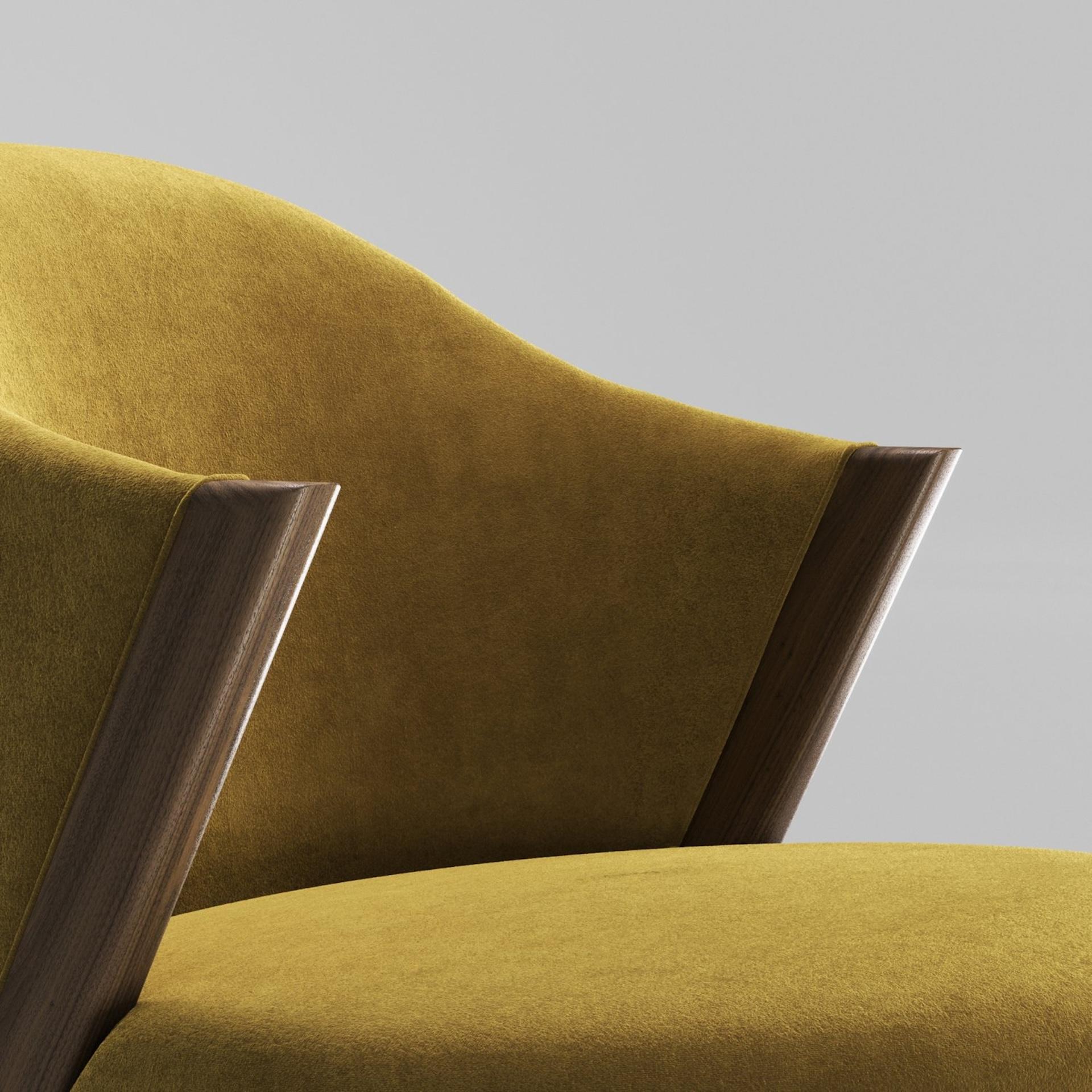 Sillón Caravela de madera personalizable by GONÇALO CAMPOS Tapicería en venta