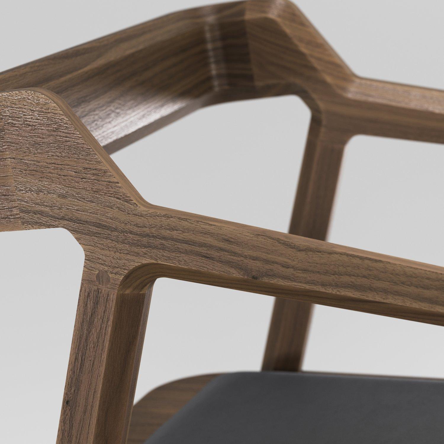 Silla de madera de nogal Kundera personalizable by STUDIO GUD en venta 3