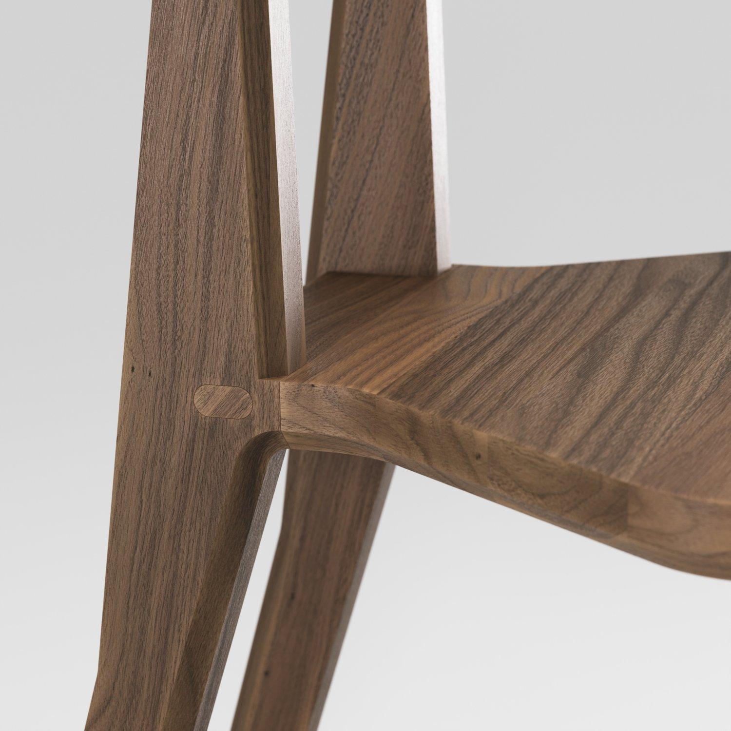 Customizable Wewood Orca Oak & Leather Chair by STUDIO GUD For Sale 1