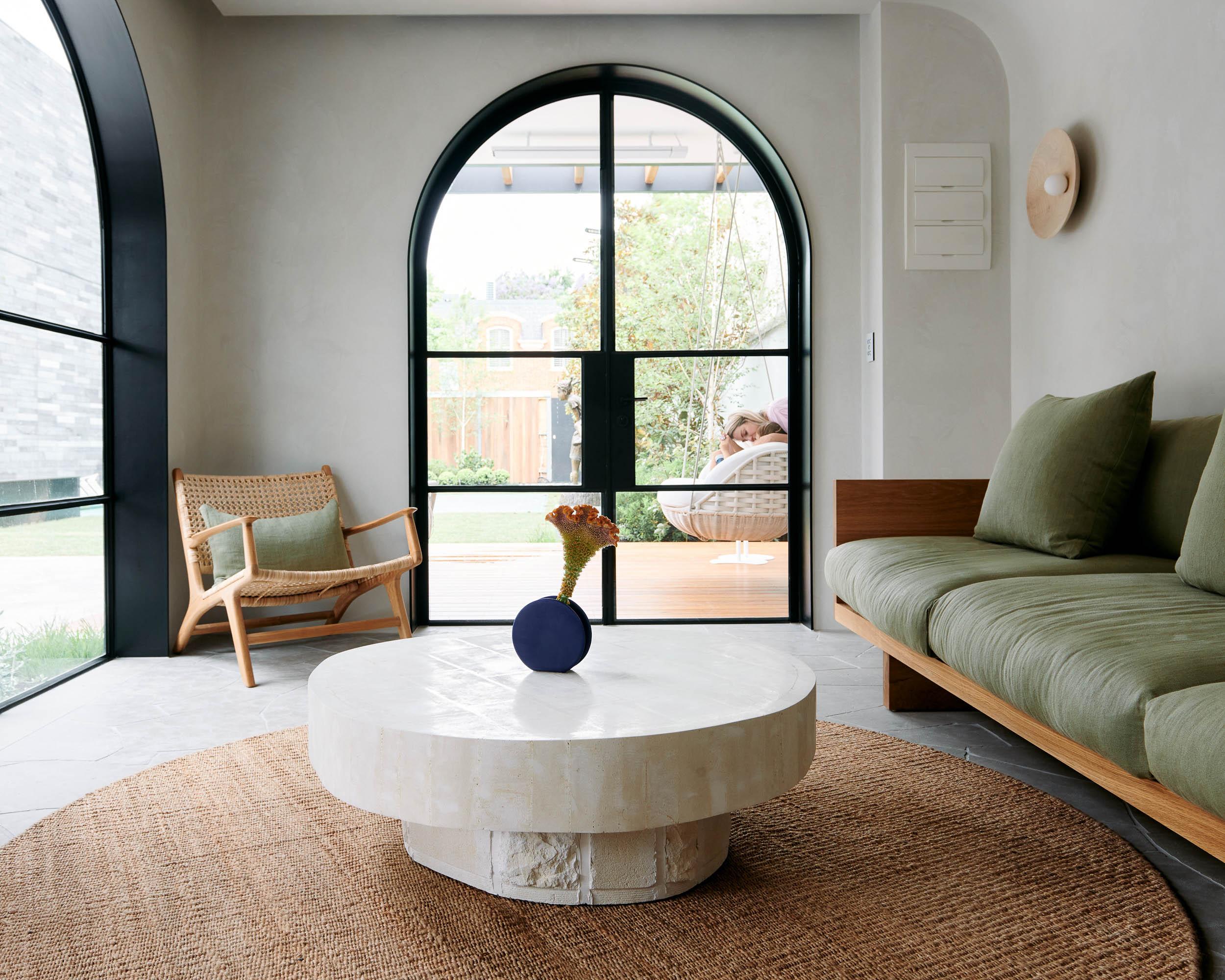 Customizable White Coffee Table 'Hendo' by Denholm, Limestone In New Condition In Paris, FR