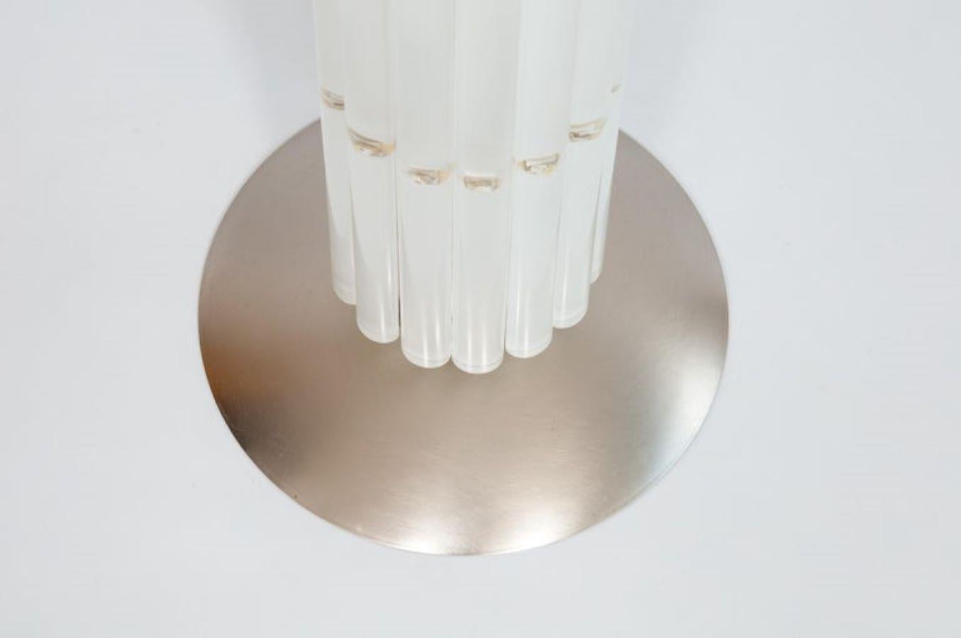 Lampadaire cylindrique blanc personnalisable en verre de Murano soufflé, Italie Contemporain en vente 2