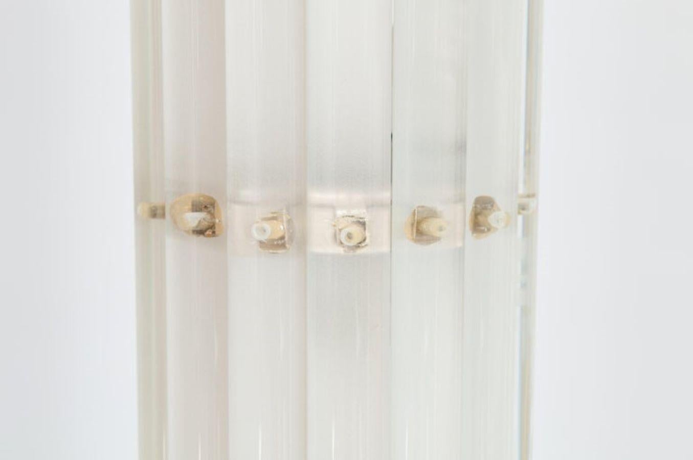 Contemporary Bespoke White Cylinder Floor Lamp Murano Glass ArtistGiovanni Dalla Fina Italy For Sale