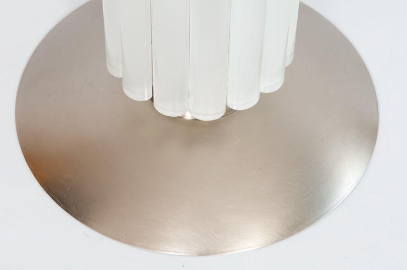 Bespoke White Cylinder Floor Lamp Murano Glass ArtistGiovanni Dalla Fina Italy For Sale 1