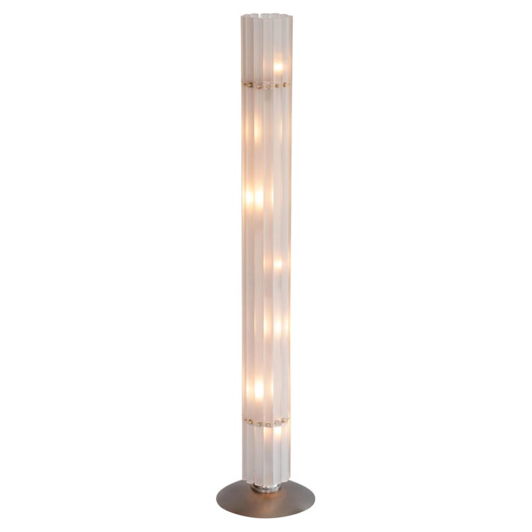Customizable White Cylinder Floor Lamp in Blown Murano Glass, Italy ...