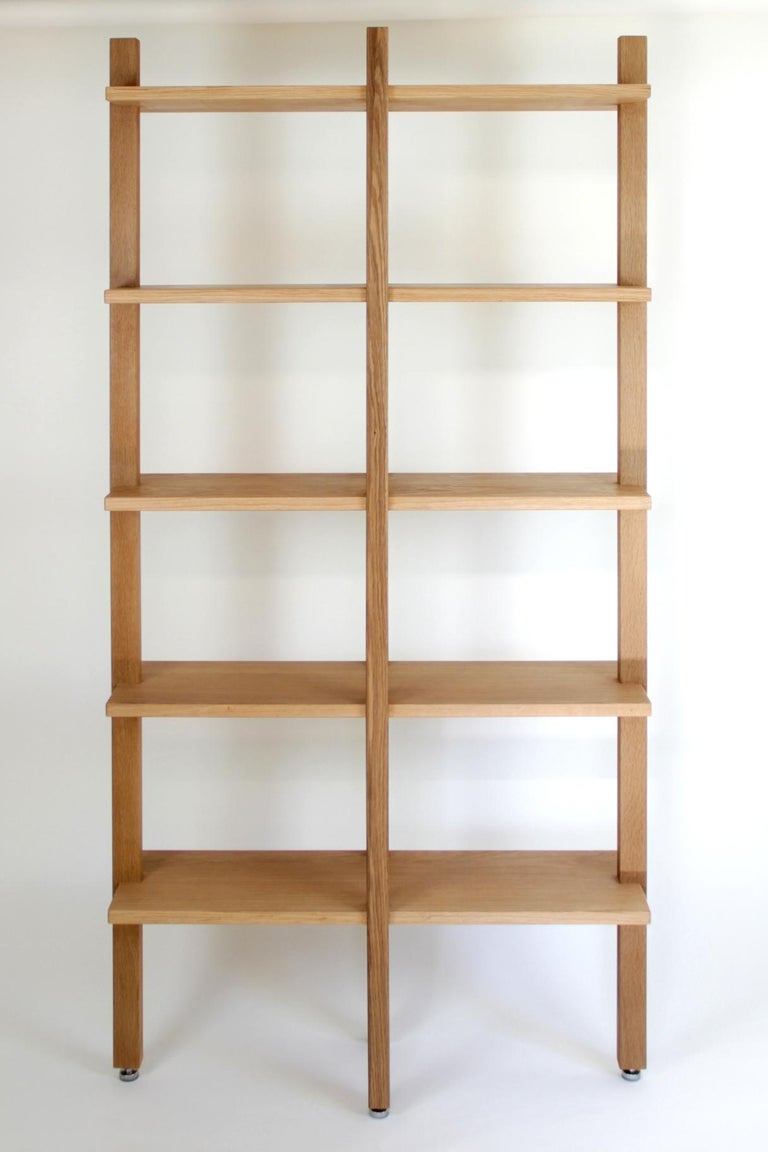 Customizable White Oak Minimal Bookshelf by SinCa Design For Sale at
