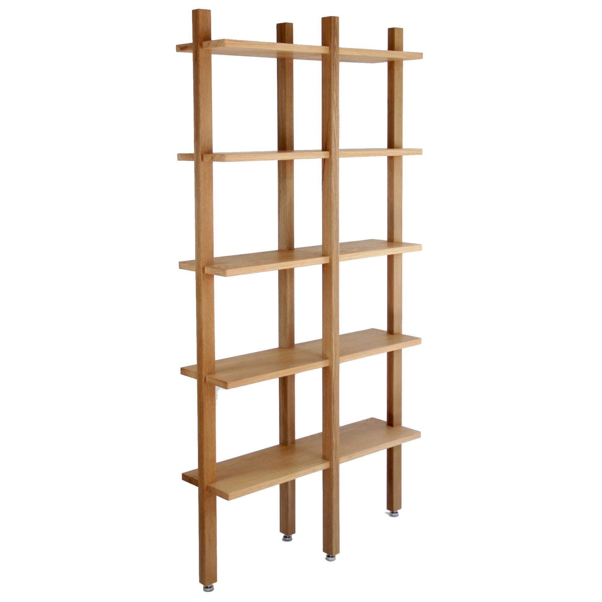 Customizable White Oak Minimal Bookshelf by SinCa Design