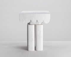 Tavolino bianco personalizzabile 'Ellie' di DenHolm, pietra calcarea