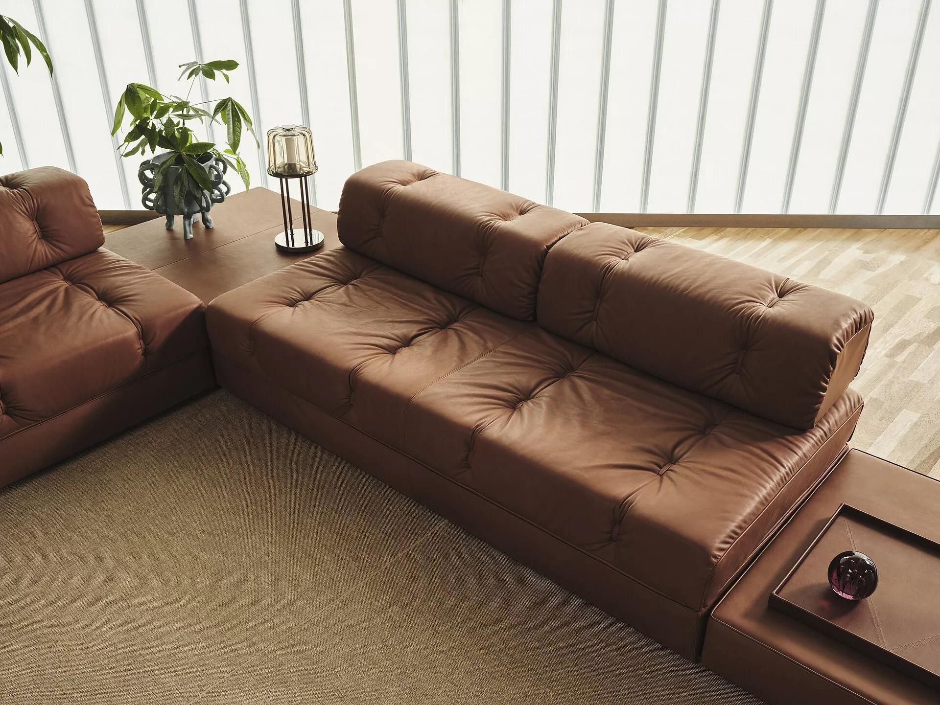 Leather Customizable Wittmann Atrium Modular Sofa Bed by Wittmann Workshop  For Sale