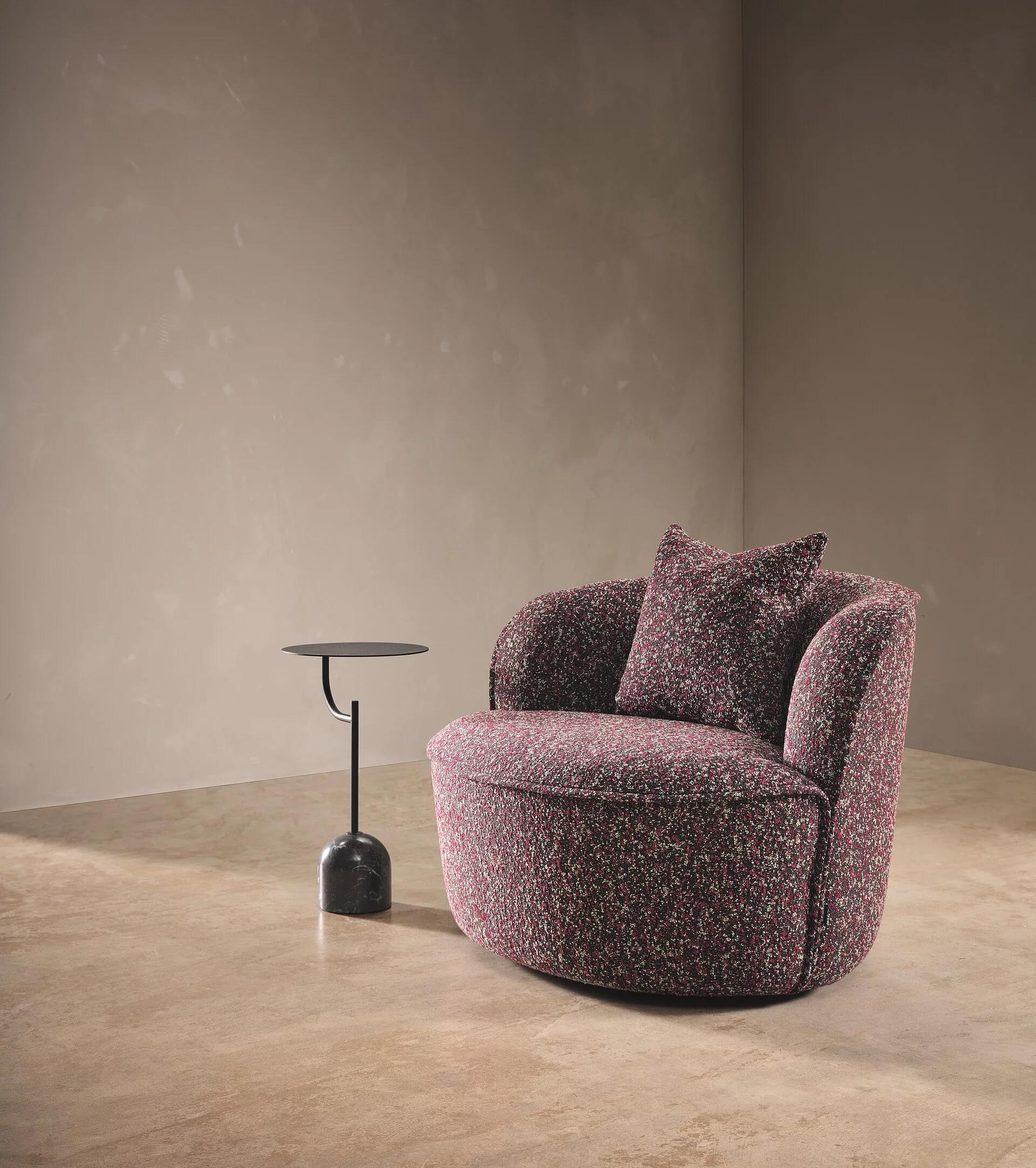 Textile Customizable Wittmann Swivel Bun Armchair by Federica Biasi For Sale