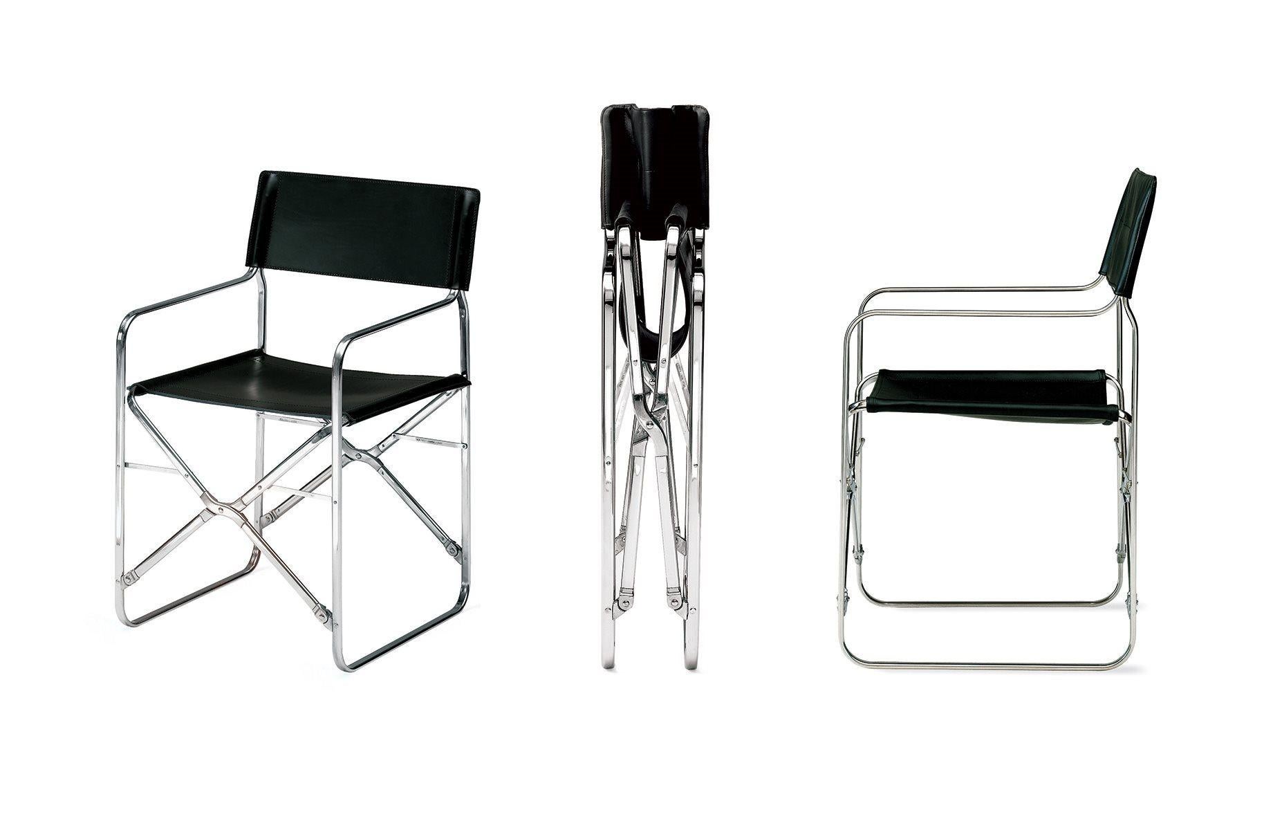 Anpassbarer Zanotta April Klappbarer Stuhl aus Rindsleder von Gae Aulenti im Angebot 5