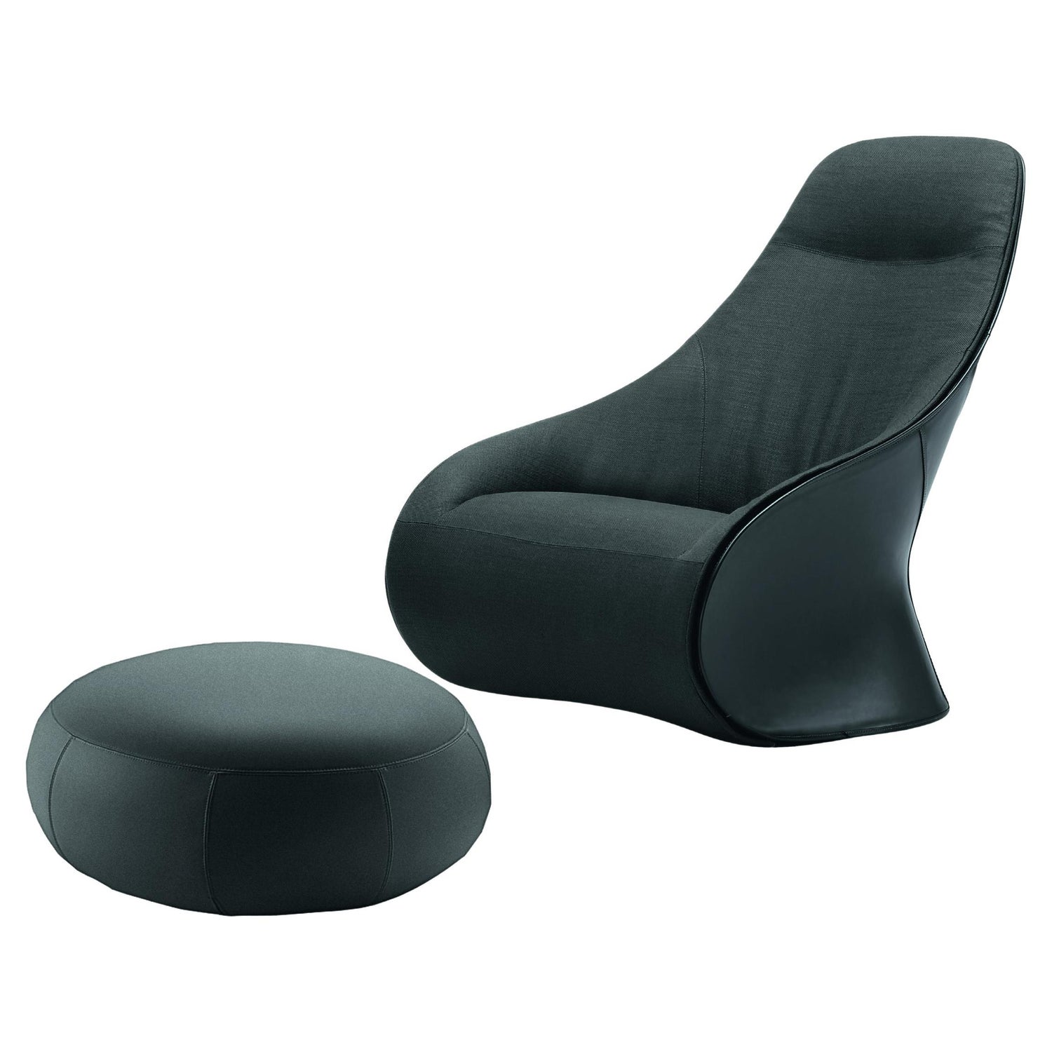 Zanotta Derby Armchair in Black Upholstery by Noé Duchaufour Lawrance For  Sale at 1stDibs