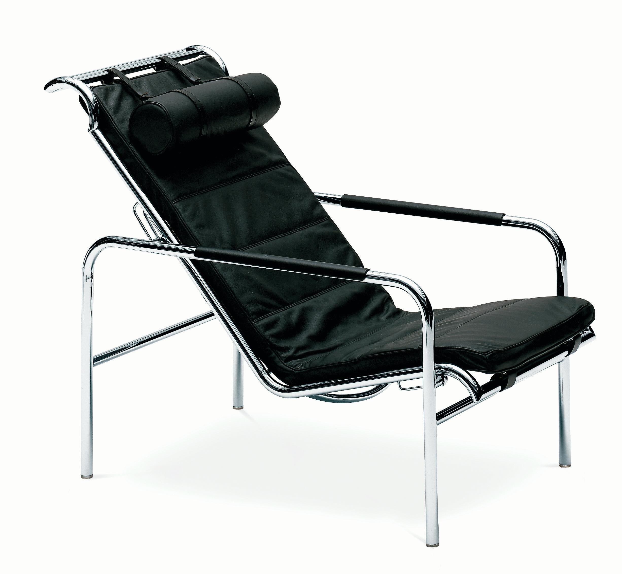Customizable Zanotta Genni Recliner Leather Lounge Chair by Gabriele Mucchi In New Condition For Sale In New York, NY