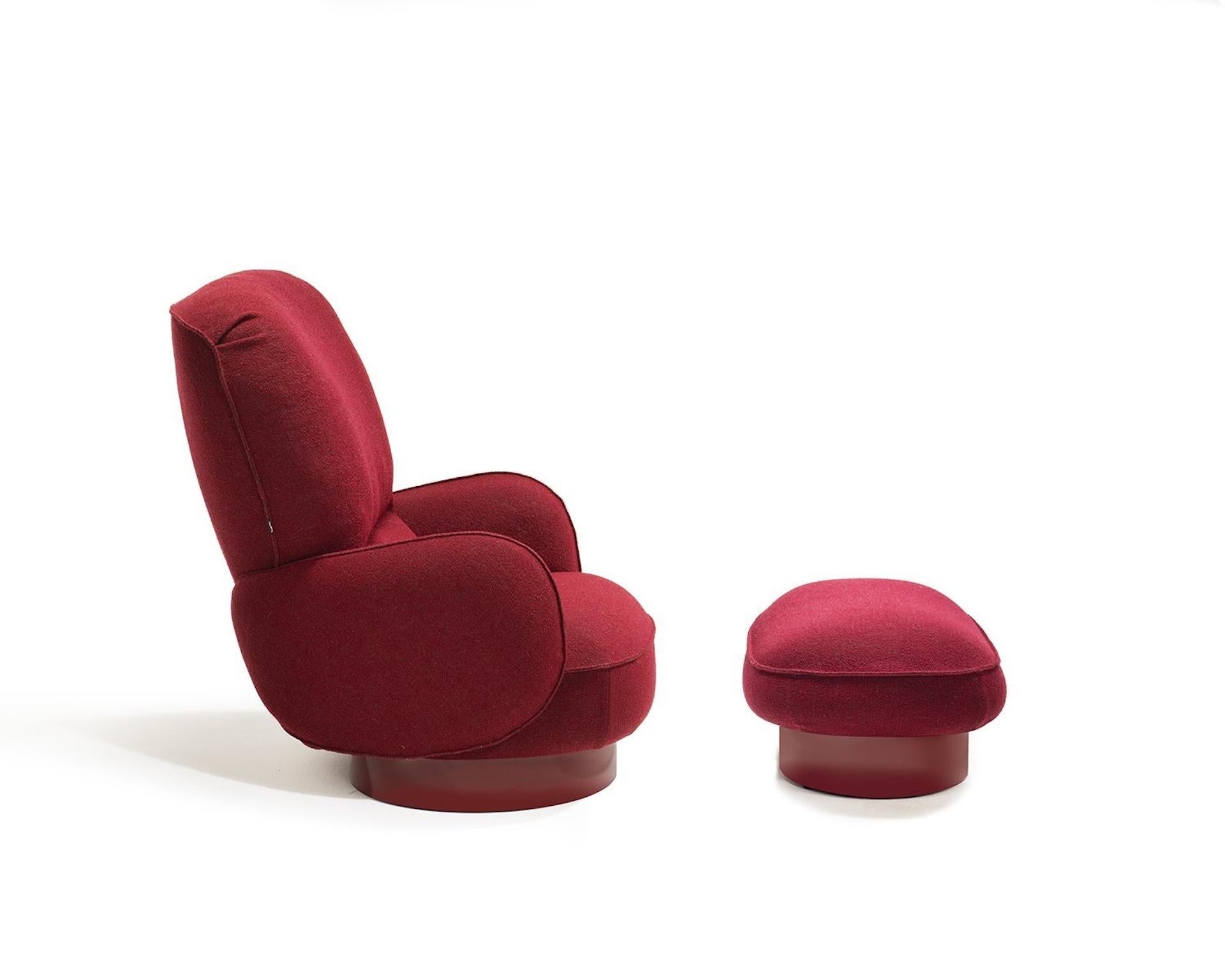 italien Fauteuil pivotant et pouf personnalisable Zanotta Yori- Kiri parFrancesca Lanzavecchia en vente