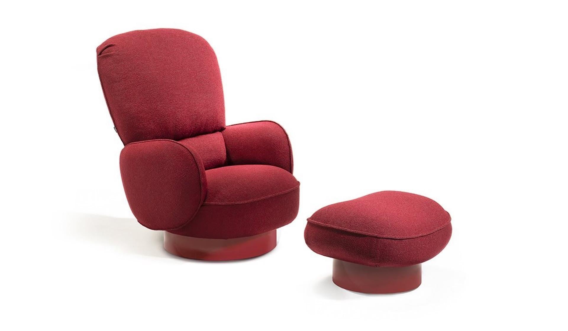 Tissu d'ameublement Fauteuil pivotant et pouf personnalisable Zanotta Yori- Kiri parFrancesca Lanzavecchia en vente