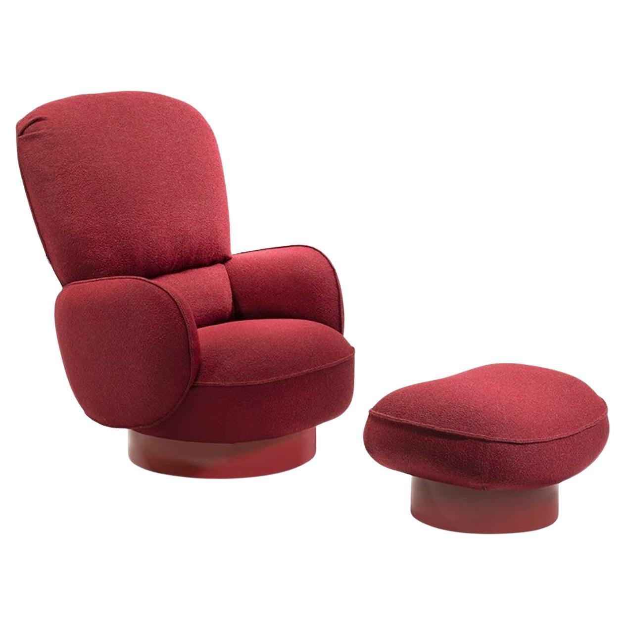Fauteuil pivotant et pouf personnalisable Zanotta Yori- Kiri parFrancesca Lanzavecchia en vente