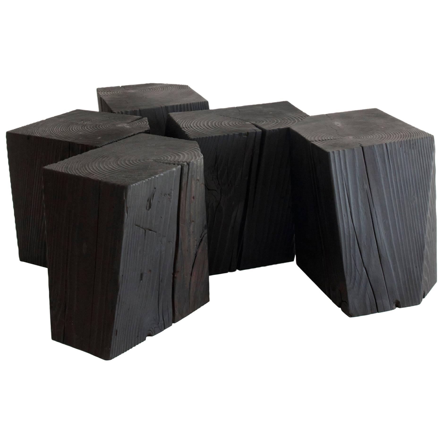 Customization for Sarah, Charcoal Blocks, Sculptural, Geometric, Tables