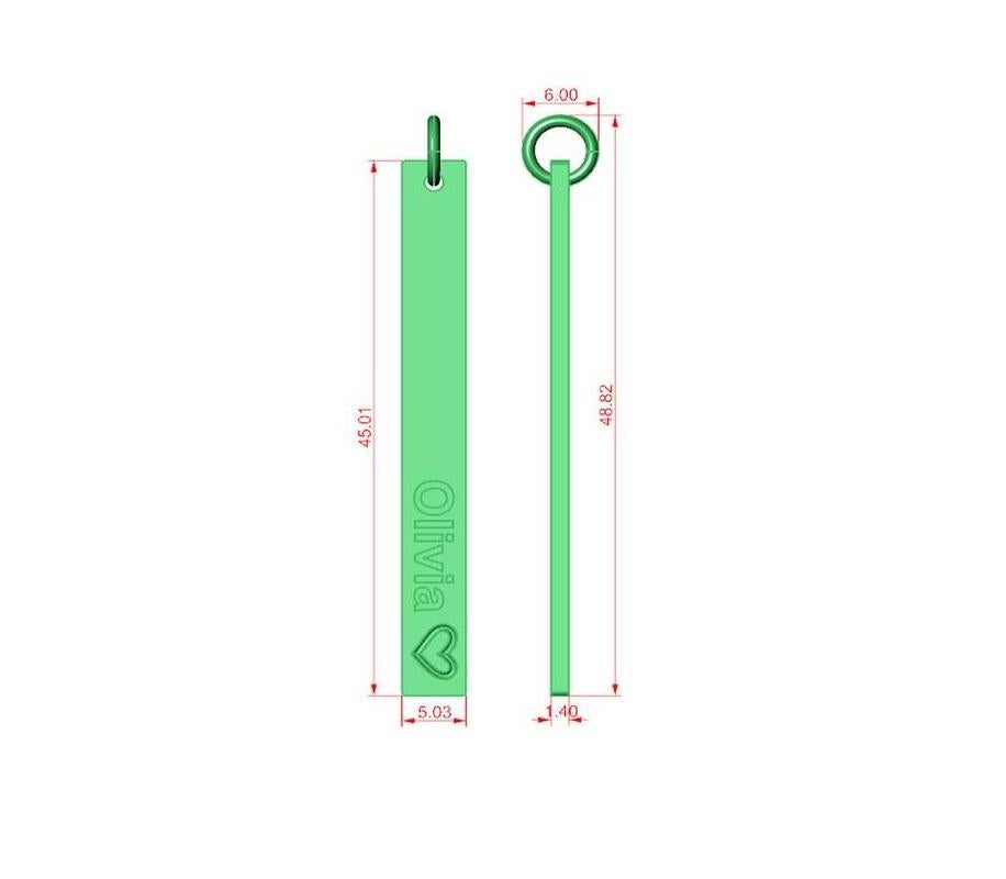 Contemporary Customize Bar Nameplate in Yellow Rose or White Gold