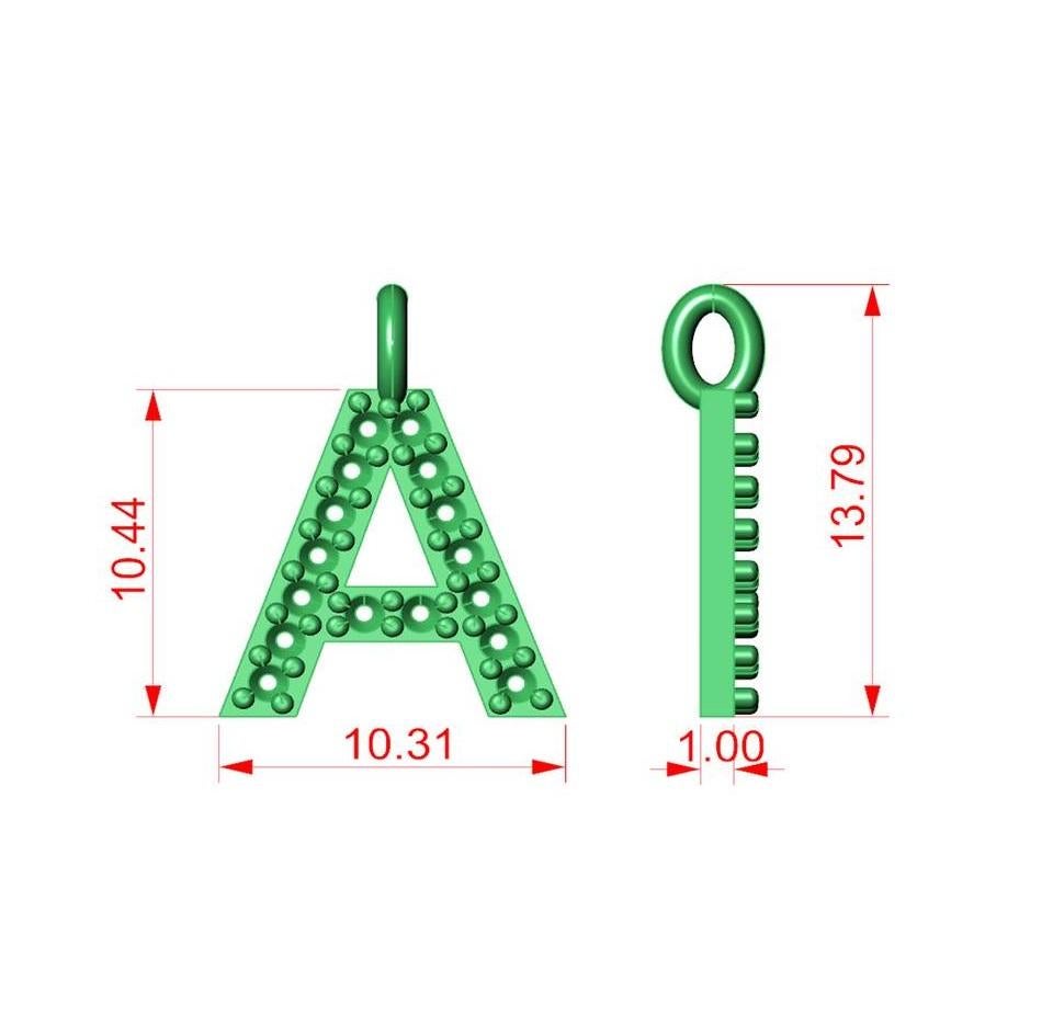 Diamant-Edelstein-Initial-Anhänger-Halskette Weiß-Gelb-Roségold anpassen (Zeitgenössisch)