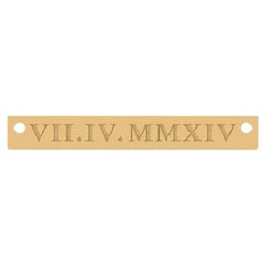 Customize Gold Bar Date Ring in White Yellow Rose Gold
