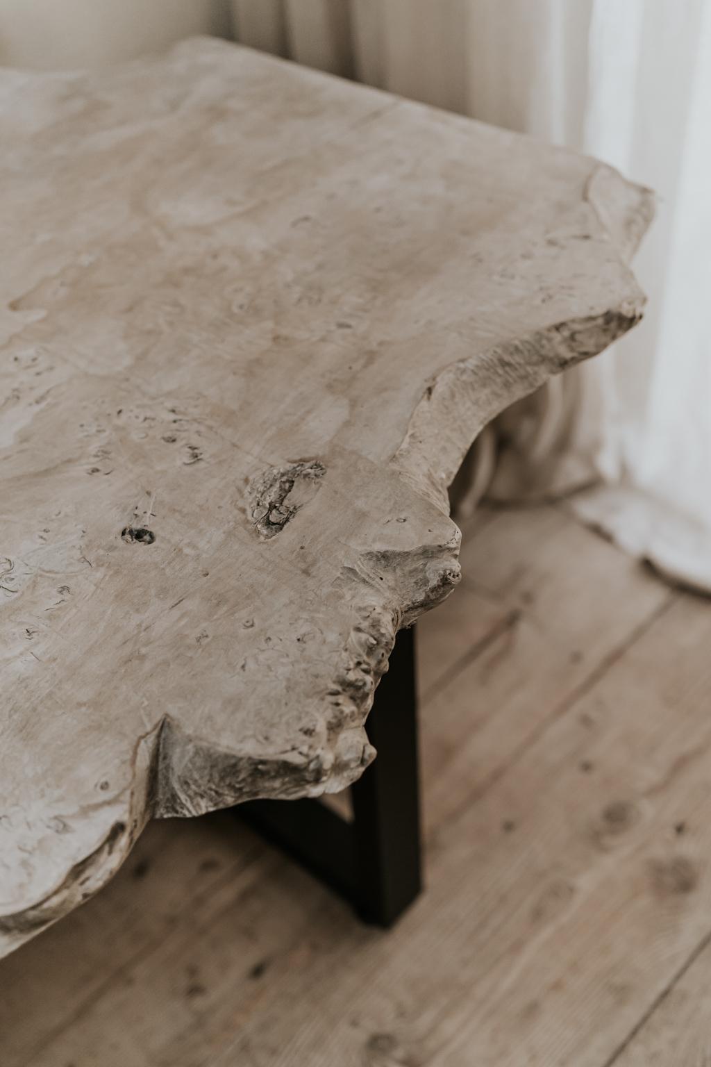 Table personnalisée:: bois de peuplier espagnol sur base de fer en vente 5