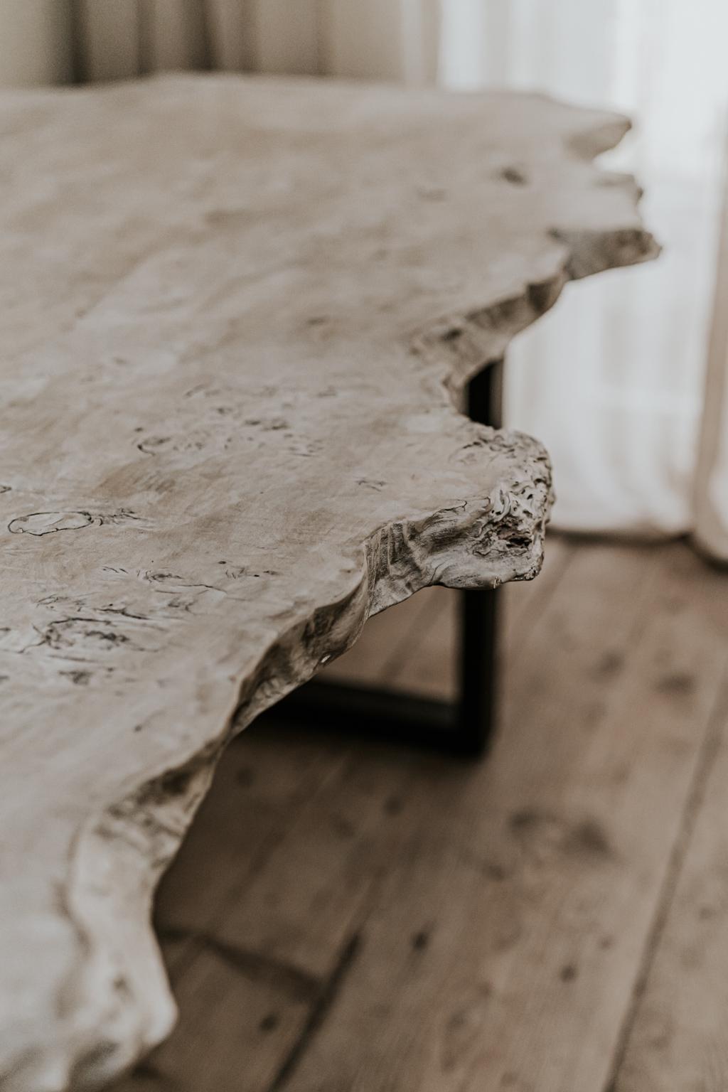 Table personnalisée:: bois de peuplier espagnol sur base de fer en vente 1