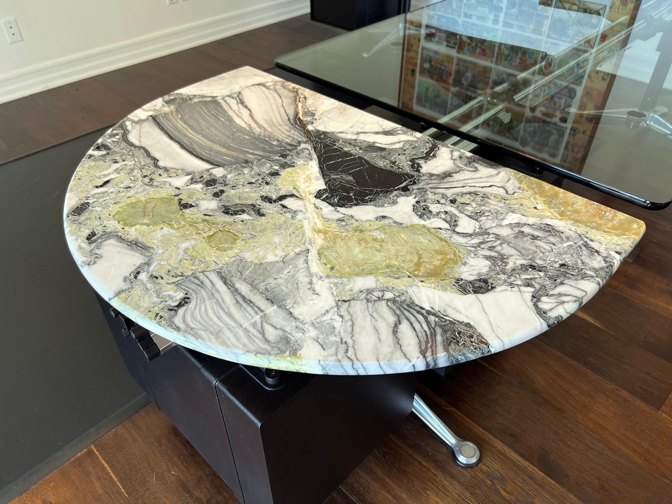 Customized Bruce Burdick Executive Desk With Marble Side Tables, 1980's 1