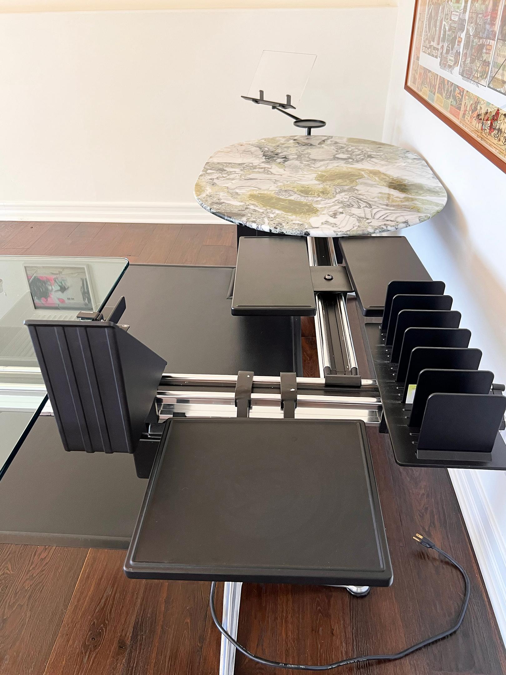 Customized Bruce Burdick Executive Desk With Marble Side Tables, 1980's 2
