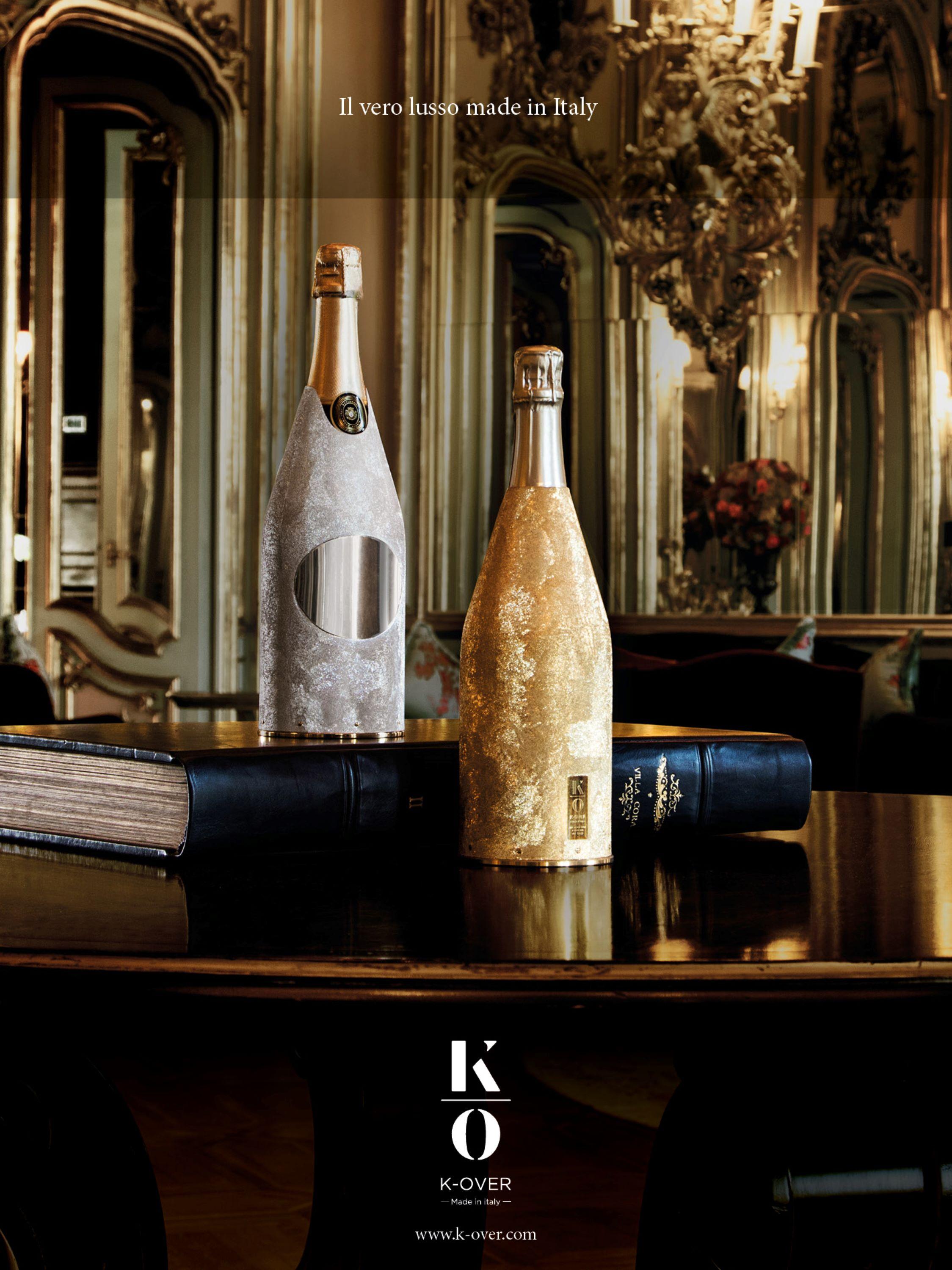 K-OVER Champagne, 21e siècle, Sun personnalisé,  Argent pur massif, Italie Unisexe en vente