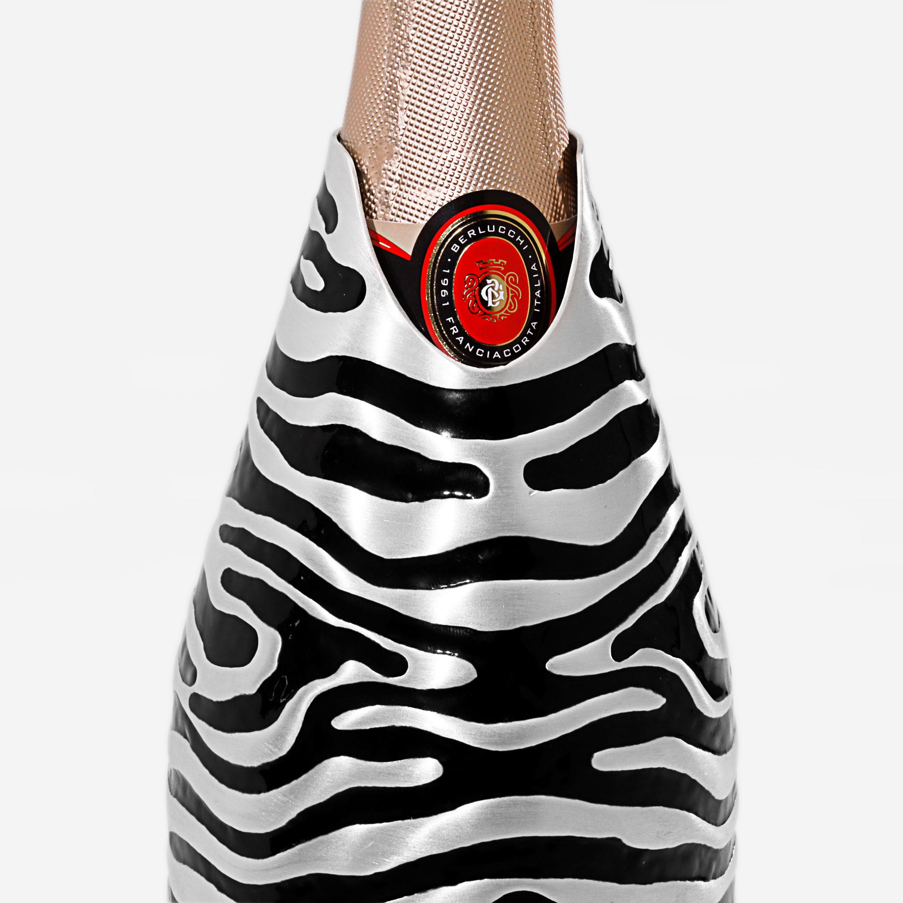 Contemporary K-OVER Champagne, 21st Century, Solid Pure Silver, Zebra, Italy For Sale