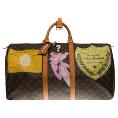 Customized "Cristal Roeder Vs Don Perignon "Louis Vuitton Keepall 55 travel bag