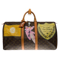 Customized ""Cristal Roeder Vs Don Perignon ""Louis Vuitton Keepall 55 Reisetasche 