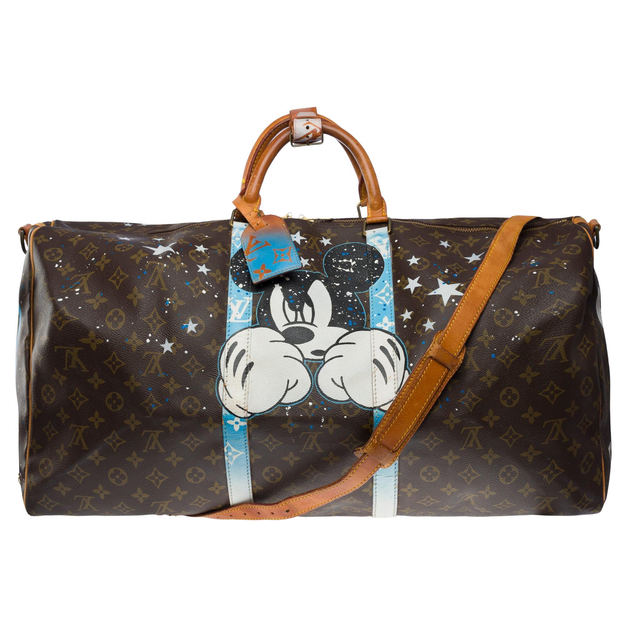 Customized "Fight Club" Louis Vuitton Keepall 60 Travel bag strap, GHW
