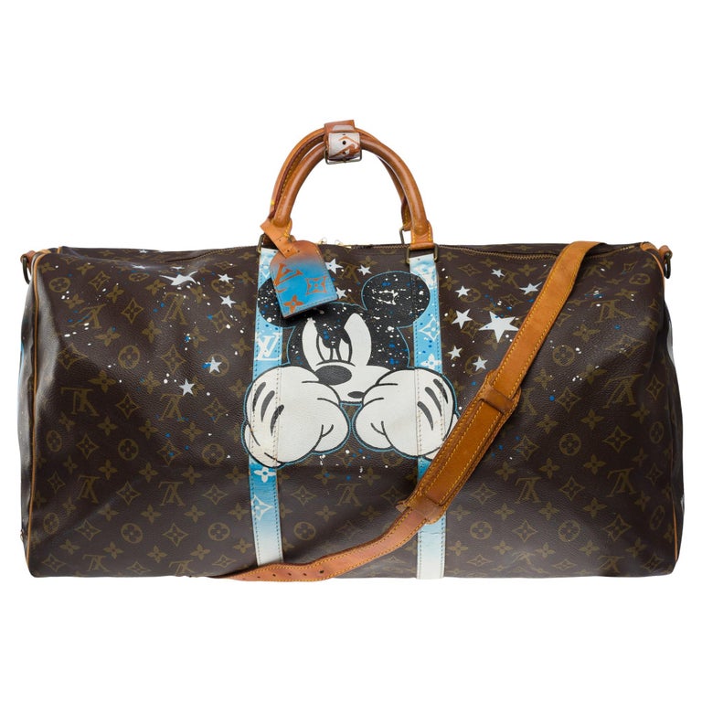 Customized Fight Club Louis Vuitton Keepall 60 Travel bag strap, GHW For  Sale at 1stDibs