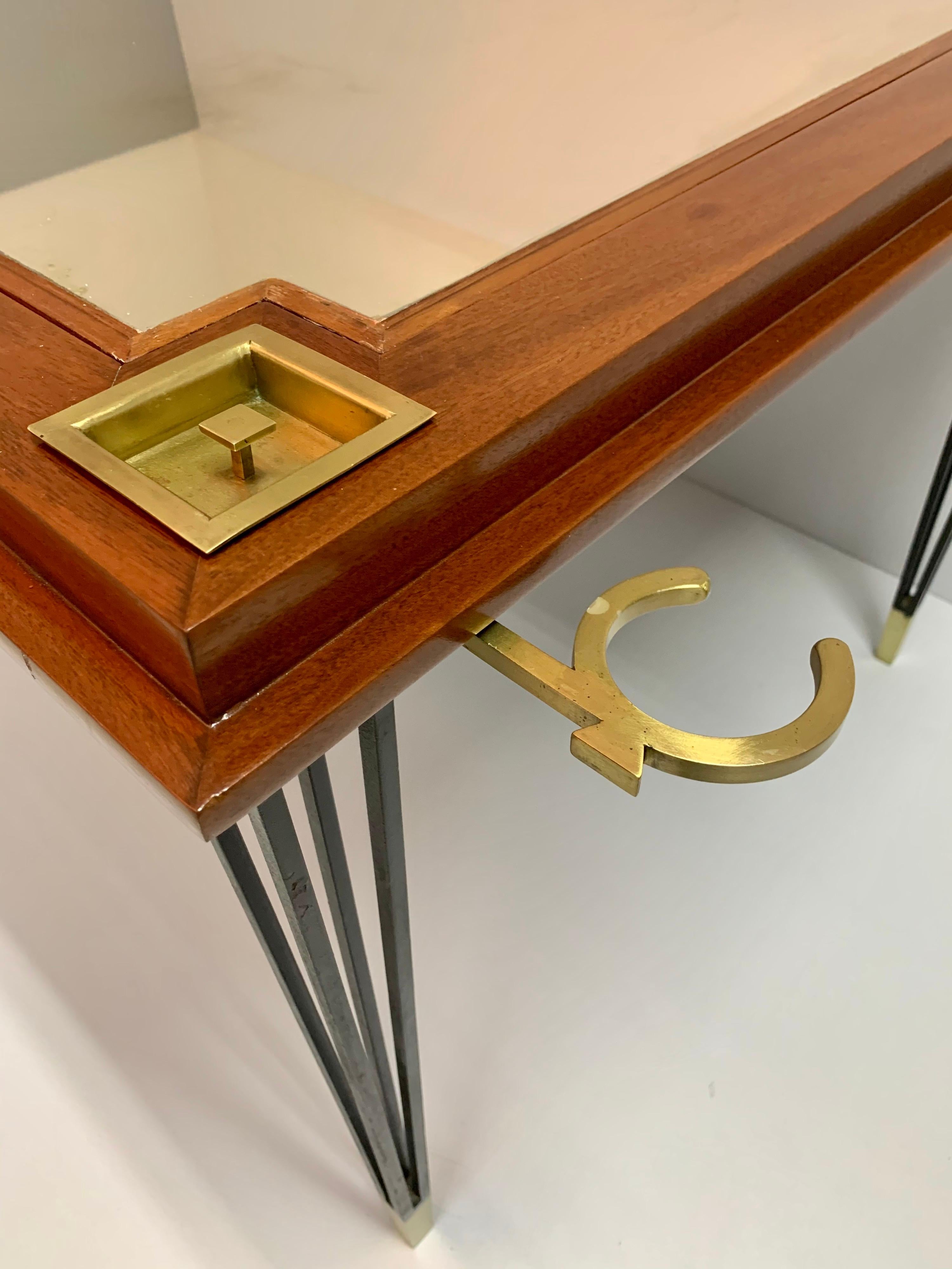 Brass Customized Game Table by Roberto and Mito Block, México, 1953 For Sale